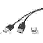Renkforce USB-Kabel USB 2.0 USB-A Stecker, USB-A Buchse 1.80m Schwarz beidseitig verwendbarer Stecker, vergoldete Steckkontakte