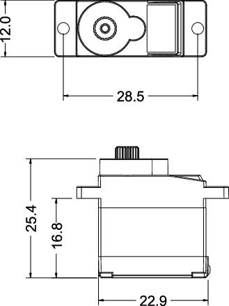 Reely Mini-Servo DS-8220 TG Digital-Servo Getriebe-Material: Titan Stecksystem: JR