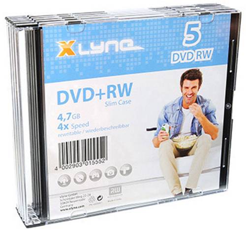 Xlyne 6005000S DVD+RW Rohling 4.7GB 5 St. Slimcase Wiederbeschreibbar