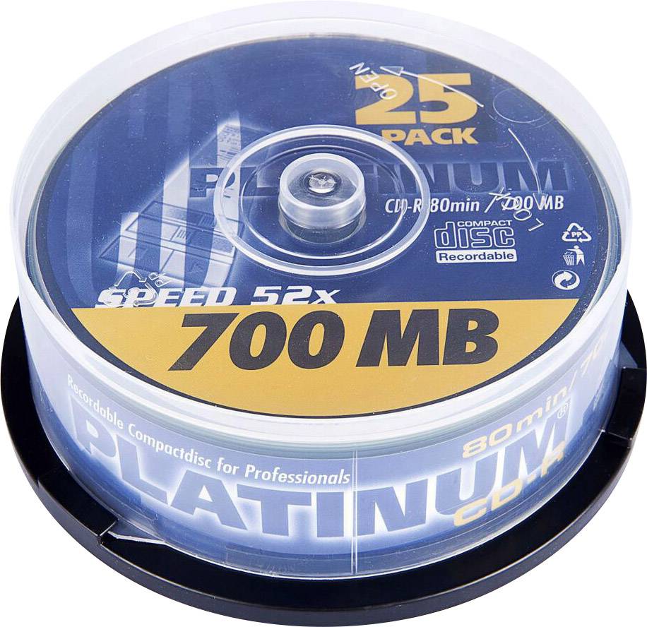 Platinum 102565 CD-R 80 Rohling 700 MB 25 St. Spindel