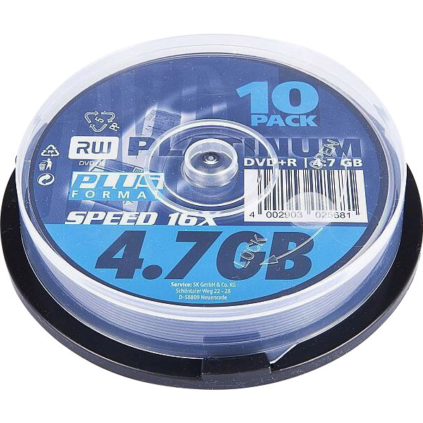 Platinum 102568 DVD+R Rohling 4.7GB 10 St. Spindel