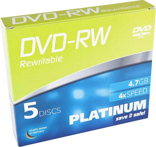 Platinum 102570 DVD-RW Rohling 4.7GB 5 St. Slimcase Wiederbeschreibbar