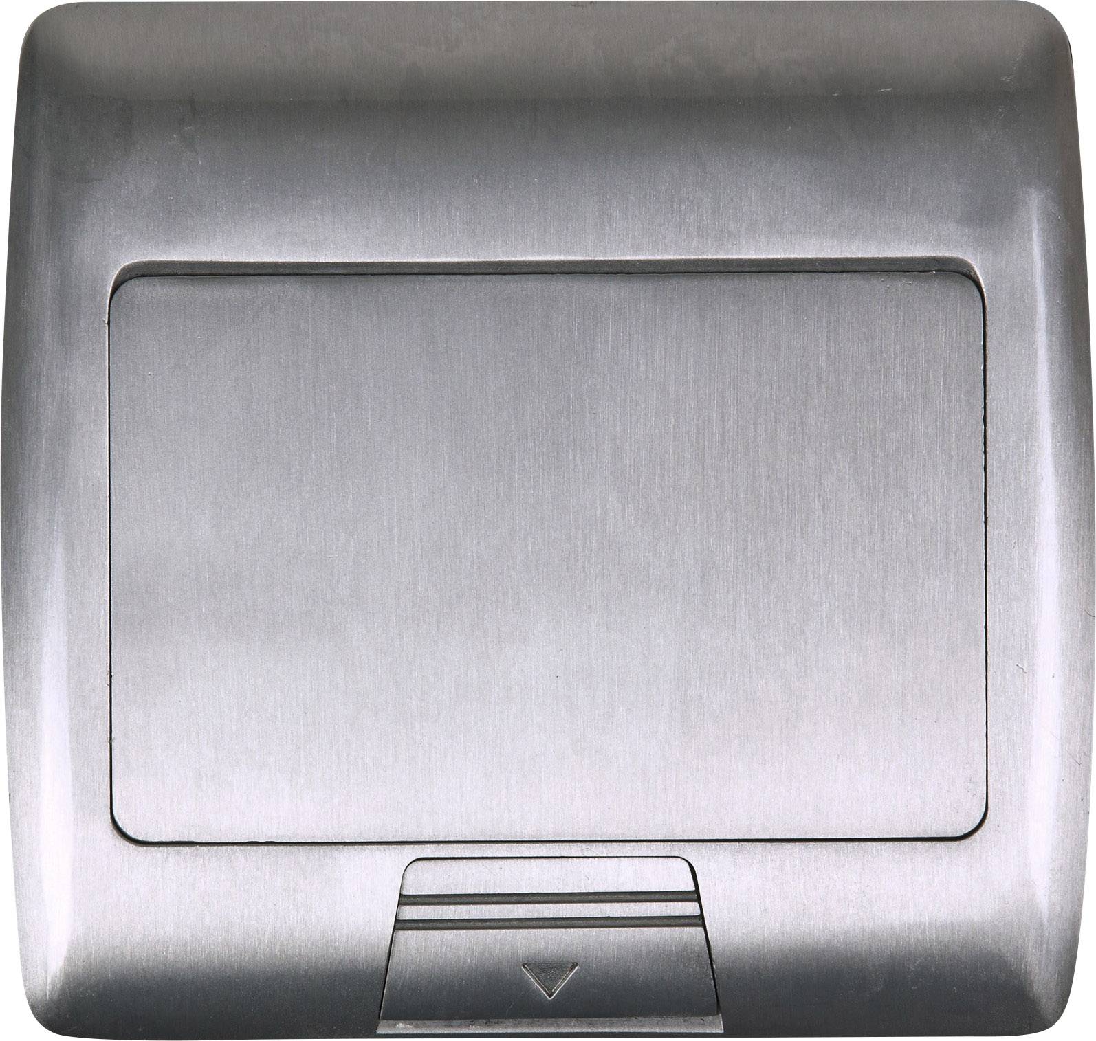 Heitronic 40462 2fach Fußboden-Einbausteckdose IP20 Silber