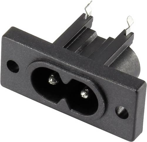 TRU COMPONENTS 1365765 Kaltgeräte-Steckverbinder Stecker, Einbau horizontal Gesamtpolzahl: 2 2.5 A