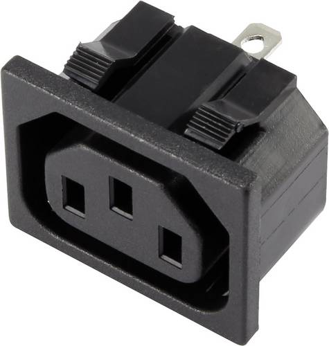 TRU Components Kaltgeräte-Steckverbinder Buchse, Einbau vertikal Gesamtpolzahl: 2 + PE 15A Schwarz