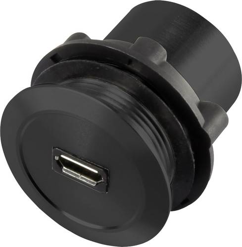 TRU Components Micro USB-01-BK Micro USB-Einbaubuchse 2.0 Buchse, Einbau Micro USB A Buchse auf Mic