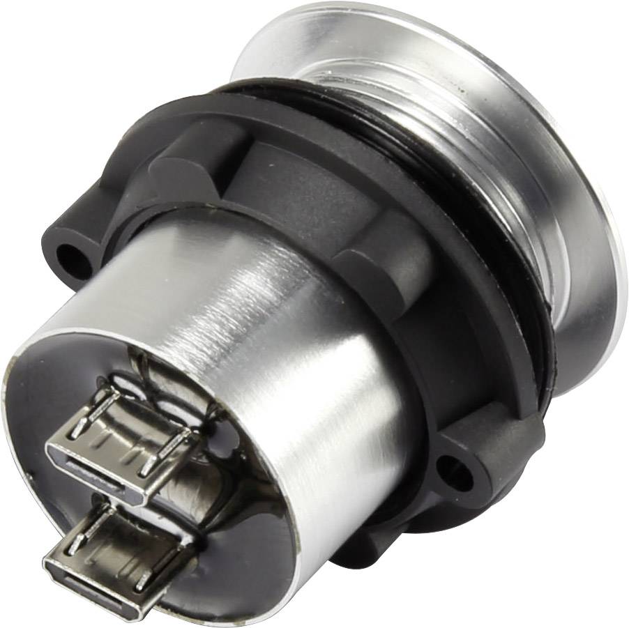 TRU Components Micro USB Doppeleinbaubuchse 2.0 Buchse, Einbau Micro USB-03 2 x Micro USB B Buchse auf 2 x Micro USB B Stecker