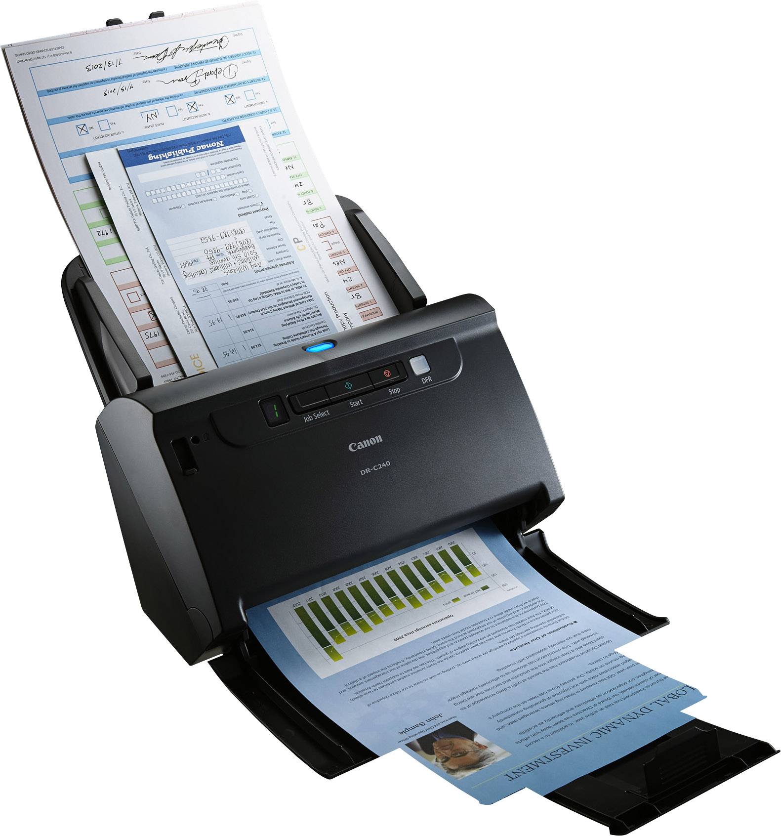 Canon imageFORMULA DR-C240 Duplex-Dokumentenscanner A4 600 x 600 dpi 45 Seiten/min, 90 Bilder/min USB