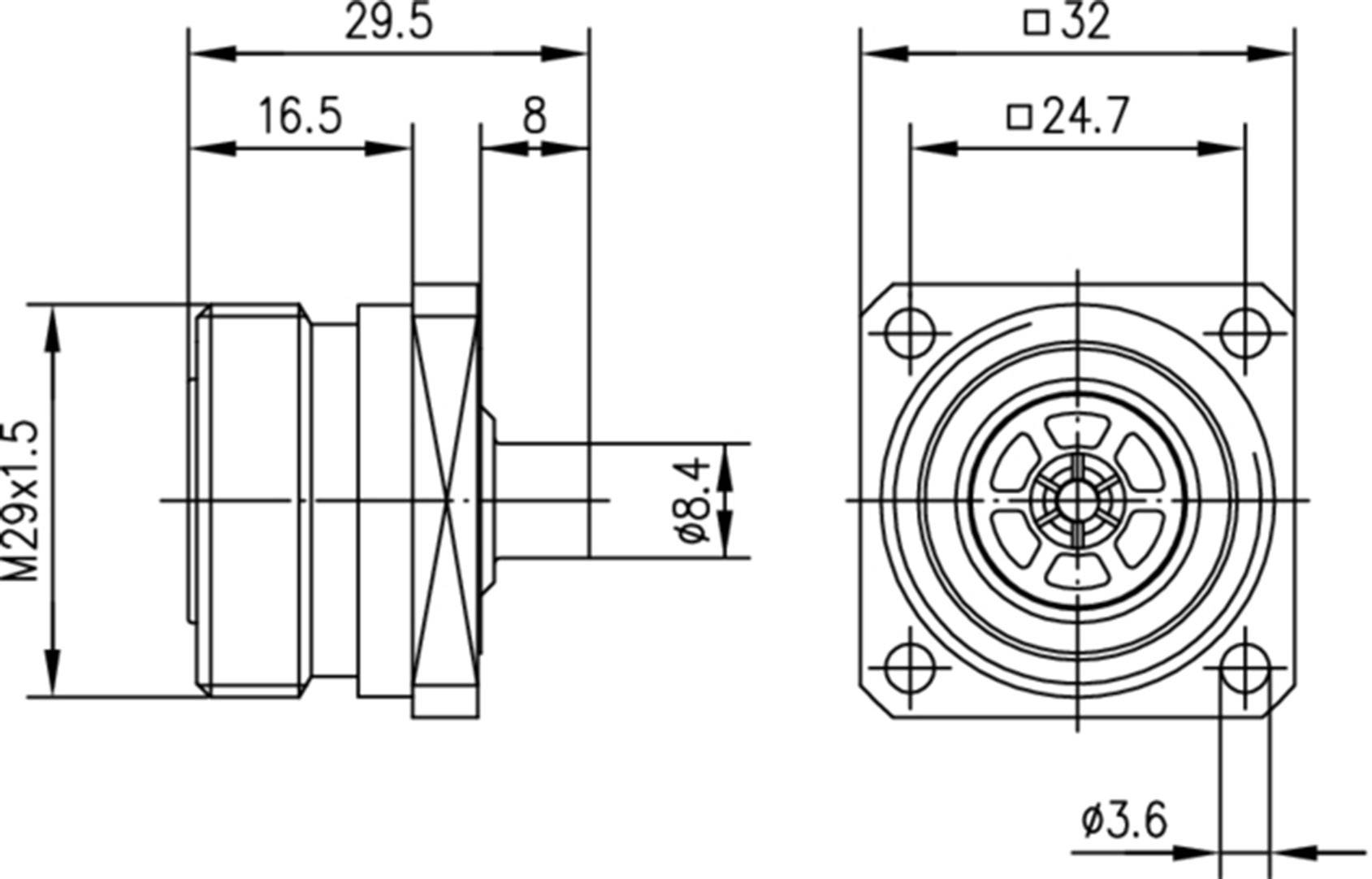 Telegärtner J01121A0102 J01121A0102 7-16-DIN-Steckverbinder Flanschbuchse 50 Ω 1 St.