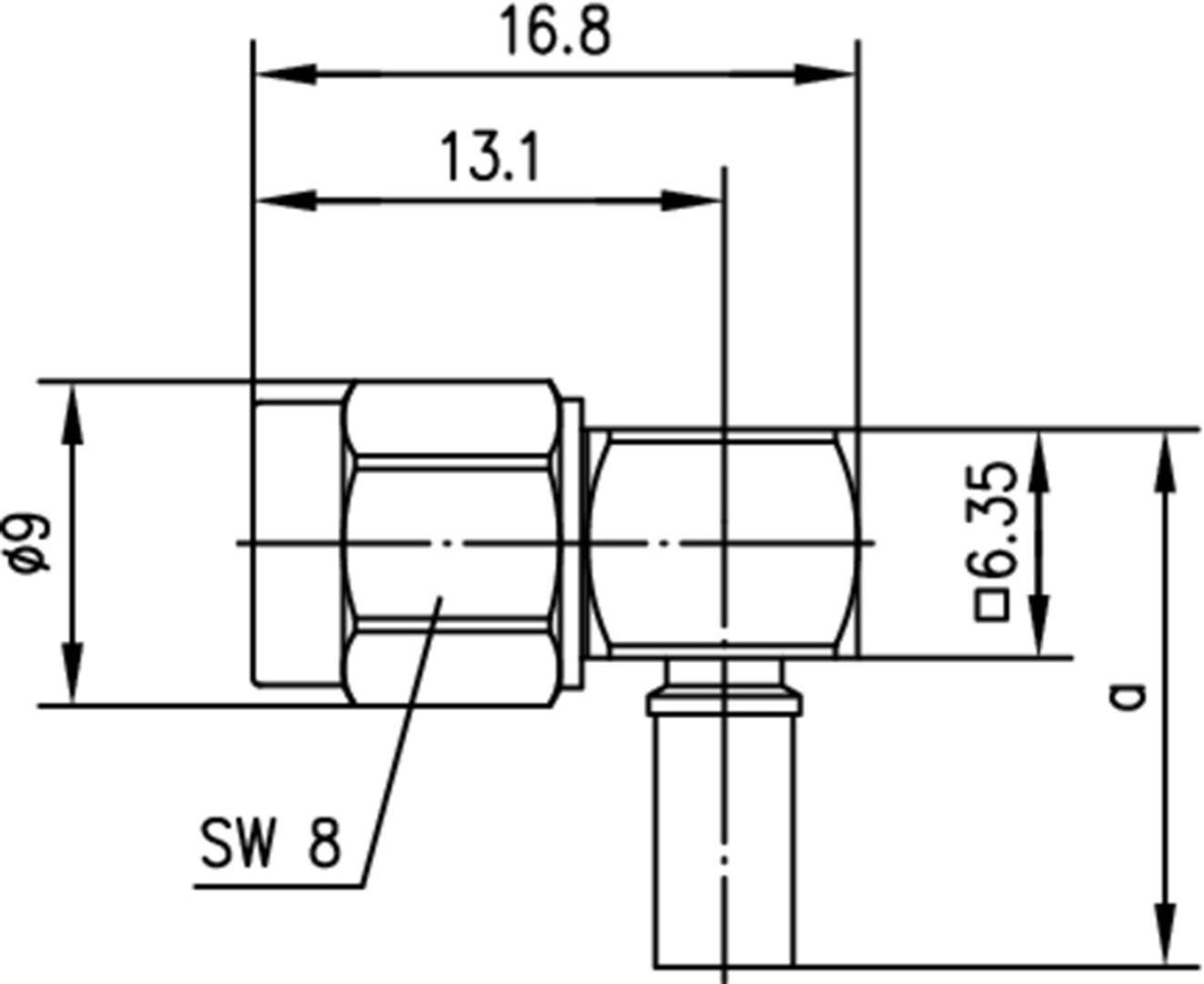 Telegärtner 100024609 100024609 SMA-Steckverbinder Stecker, gewinkelt 50Ω 1St.