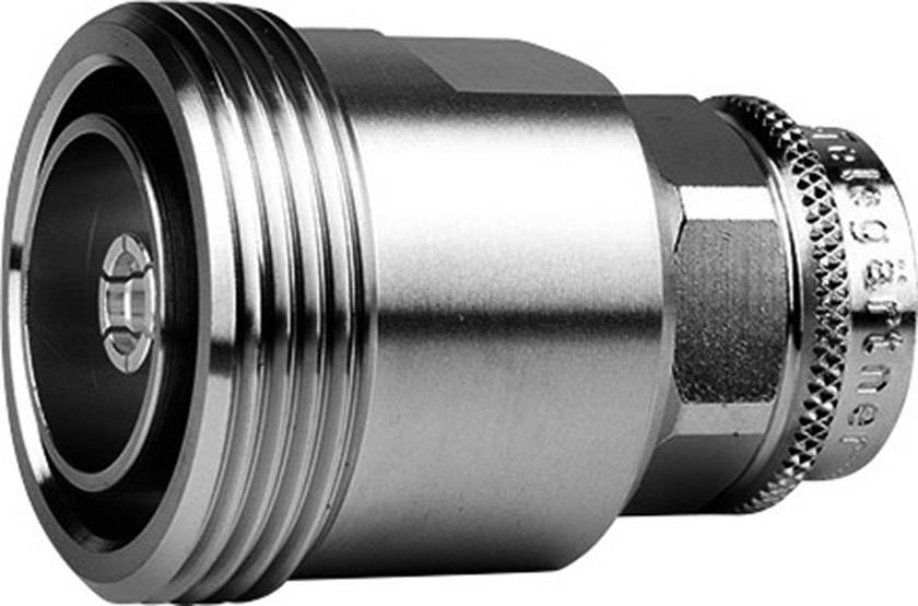 Metallkupplung mit Gewinde, zylindrische Form und geriffelten Rändern für den industriellen Einsatz.
