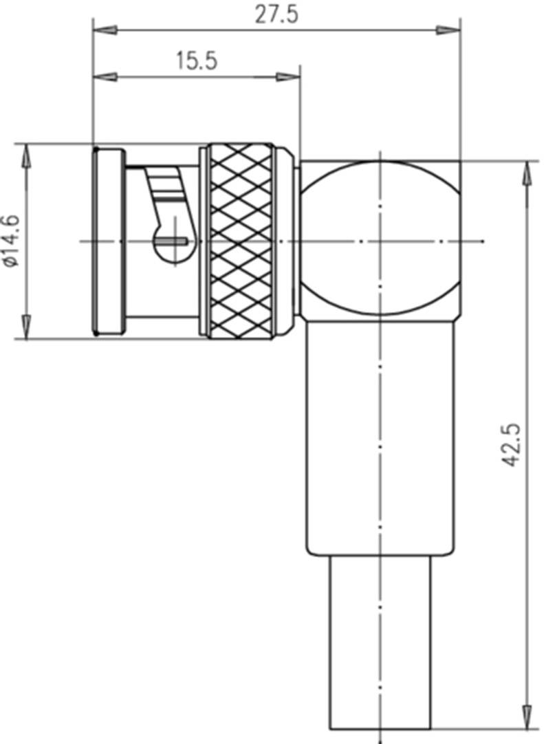 Telegärtner 100023308 100023308 BNC-Steckverbinder Stecker, gewinkelt 50Ω 1St.