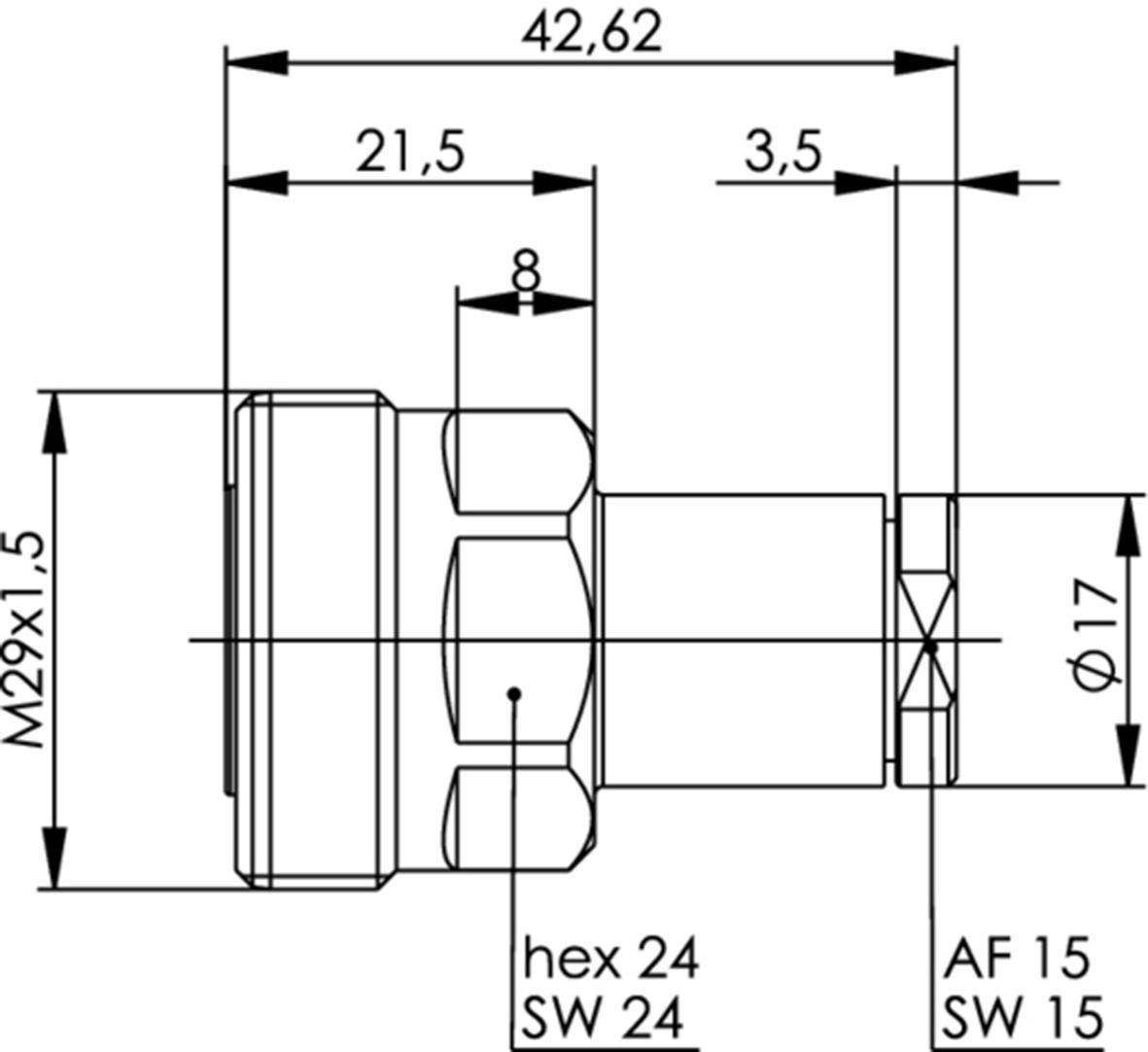 Telegärtner 100024460 100024460 7-16-DIN-Steckverbinder Buchse, gerade 50Ω 1St.
