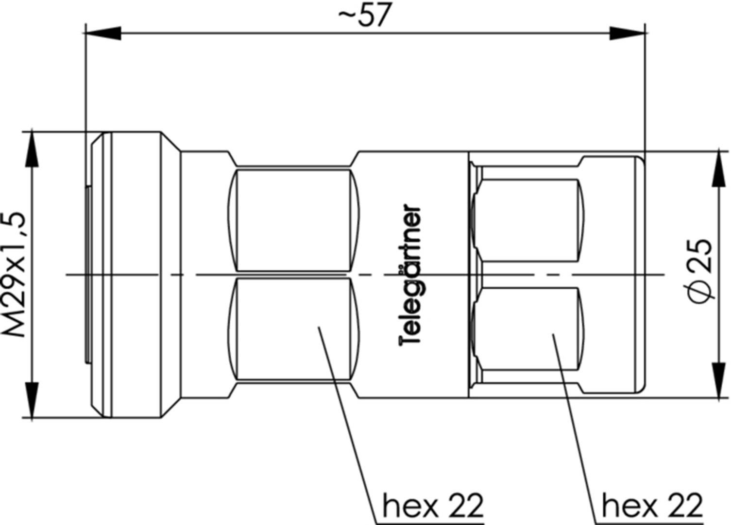 Telegärtner 100024503 100024503 7-16-DIN-Steckverbinder Buchse, gerade 50Ω 1St.