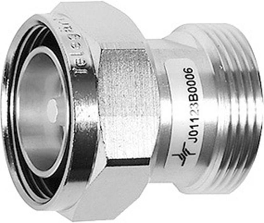 Ein silbernes, metallisches Ventil oder Anschlussstück. Aufschrift 'J0123B0006' ist sichtbar. Eignet sich für technische Anwendungen.