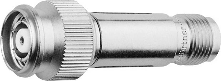 Metallischer Koaxialstecker mit geriffeltem Rand, zylindrische Form. Hauptsächlich verwendet für Antennenverbindungen.