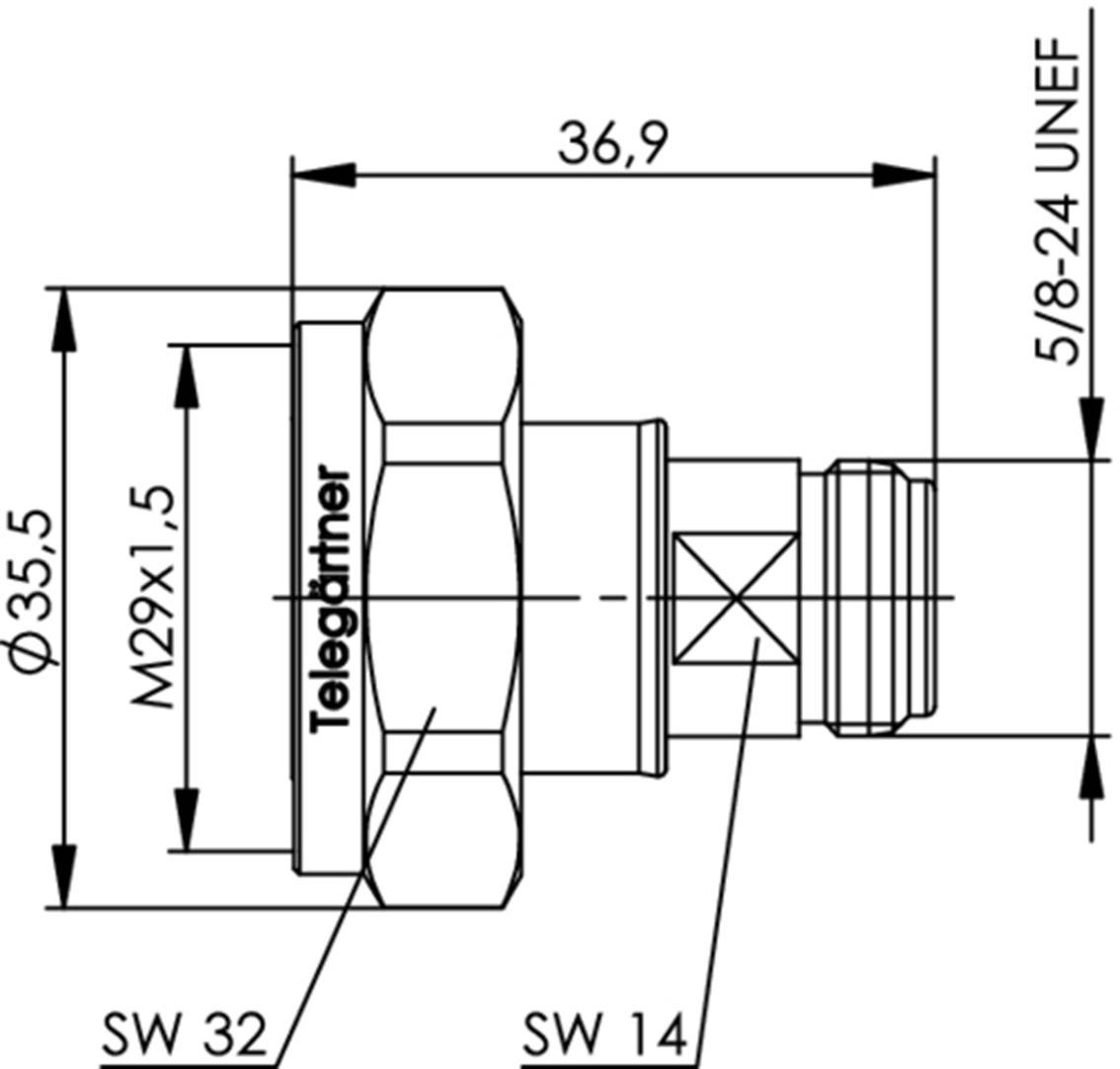 Telegärtner 100024533 100024533 Koax-Adapter 7-16-DIN-Stecker - N-Buchse 1St.