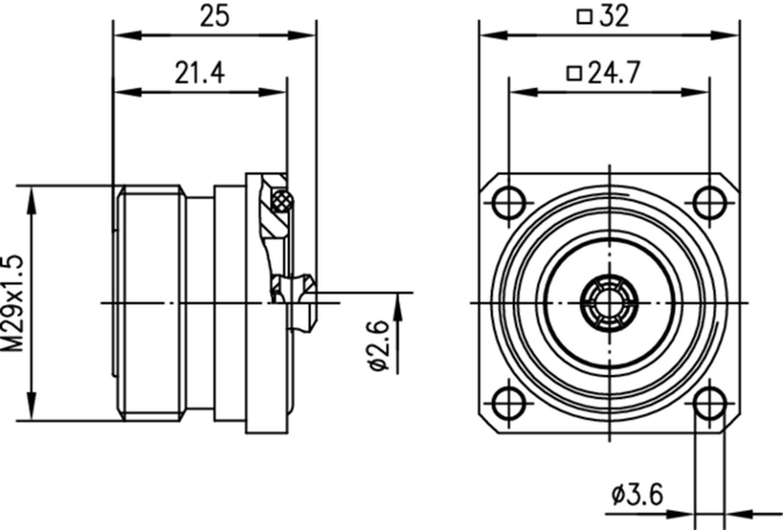 Telegärtner 100024495 100024495 7-16-DIN-Steckverbinder Buchse, Einbau 50Ω 1St.