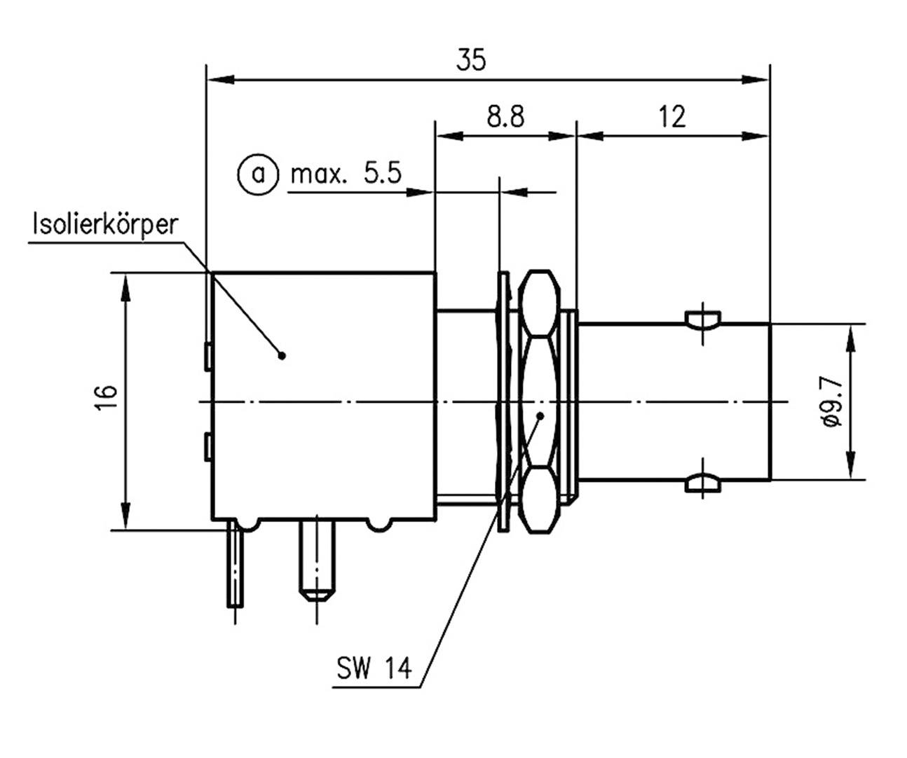 Telegärtner 100023369 100023369 BNC-Steckverbinder Buchse, Einbau horizontal 50Ω 1St.