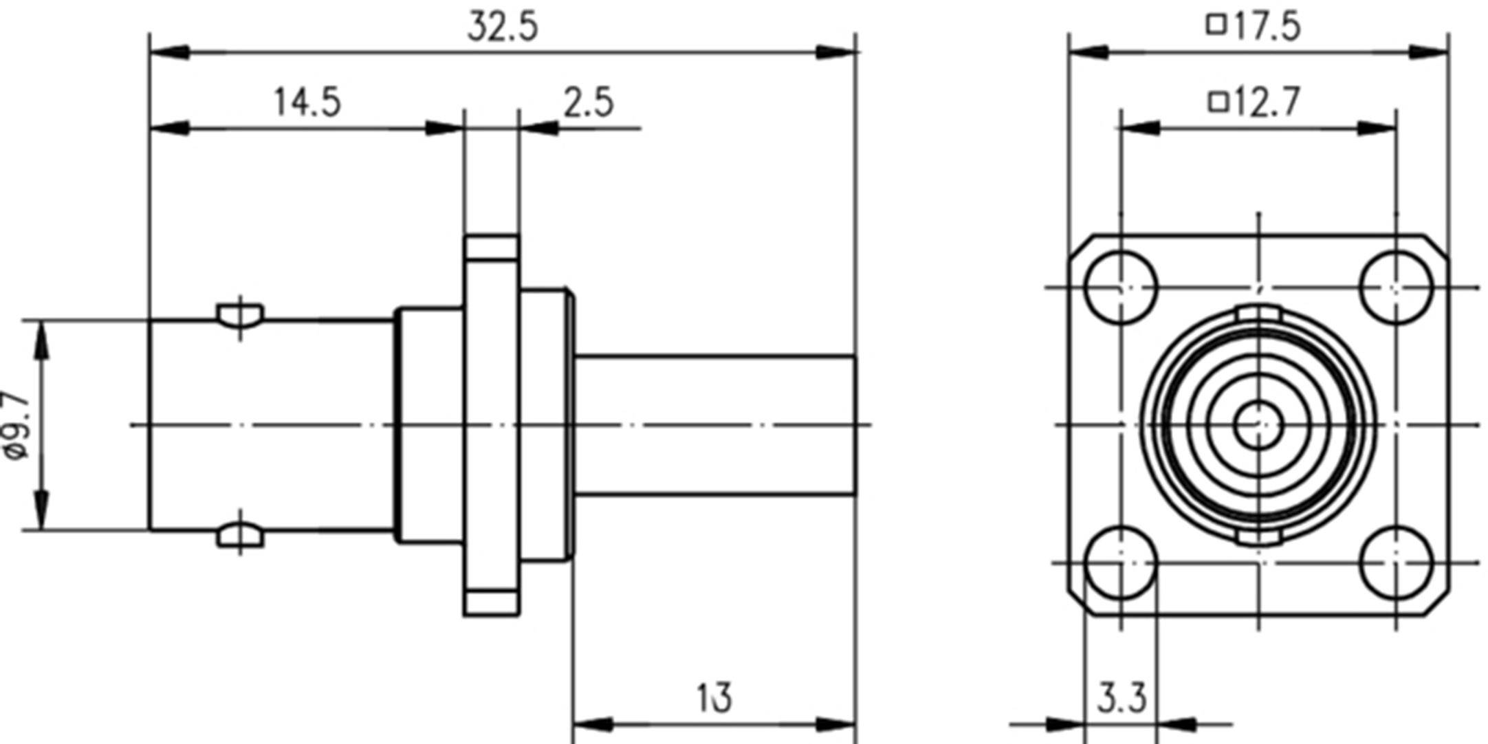 Telegärtner 100023380 100023380 BNC-Steckverbinder Buchse, Einbau 50Ω 1St.