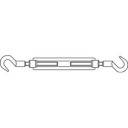 TOOLCRAFT 136620 Spannschloss Haken-Haken M10 Stahl galvanisch verzinkt DIN 1480 1St.