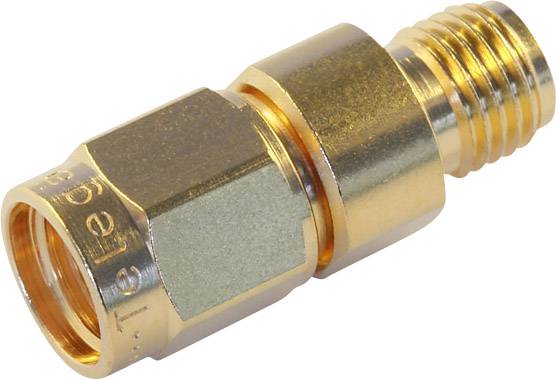 Ein goldener Metalladapter mit Gewinde für Verbindungen. Verwendet in technischen oder elektronischen Anwendungen für Kabelanschlüsse.