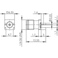 Telegärtner 100024733 100024733 SMA-Steckverbinder Buchse, Einbau horizontal 50Ω 1St. Telegärtner 100024733 100024733 SMA-Steckverbinder Buchse, Einbau horizontal 50Ω 1St.