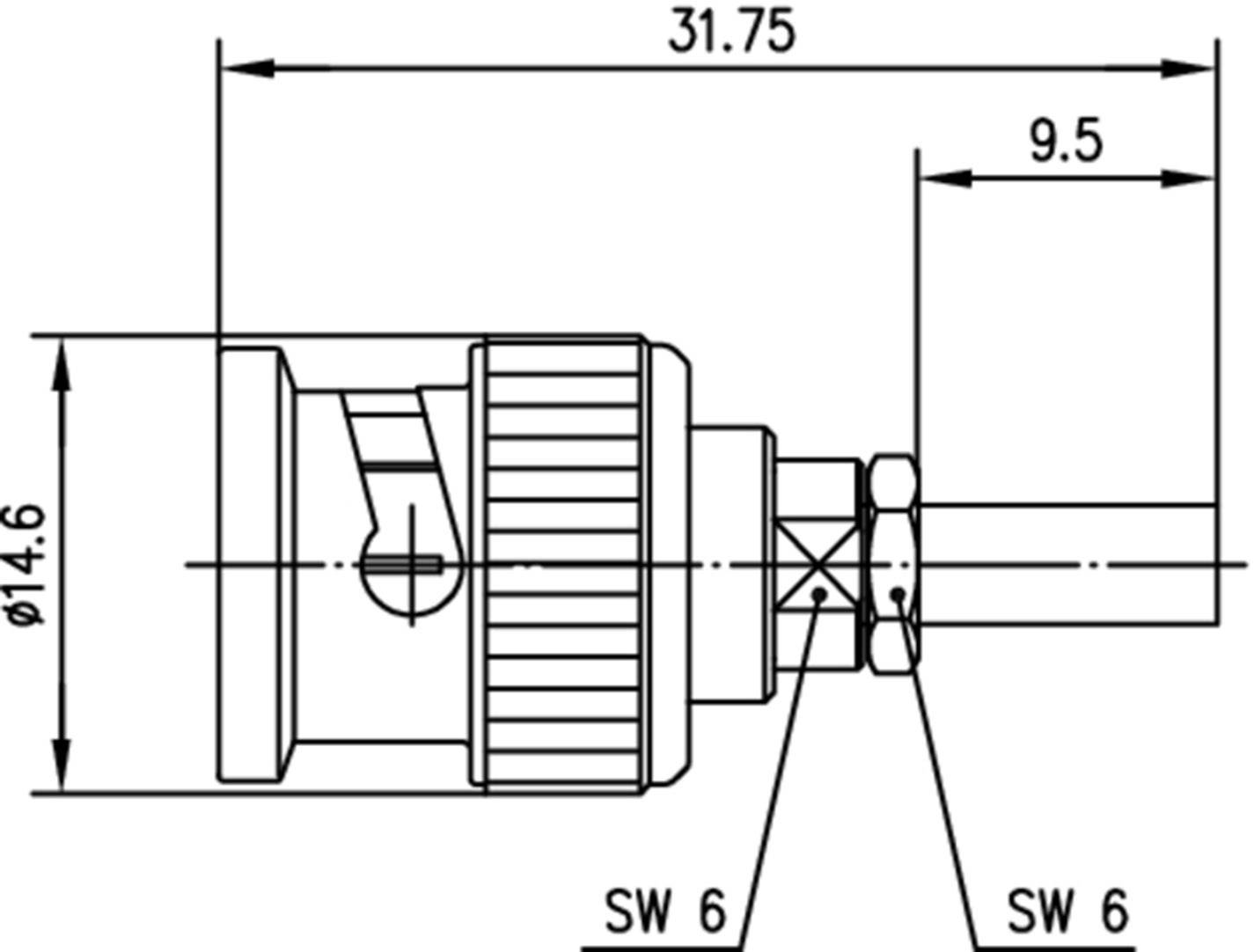 Telegärtner J01002B0026 J01002B0026 BNC-Steckverbinder Stecker, gerade 75 Ω 1 St.