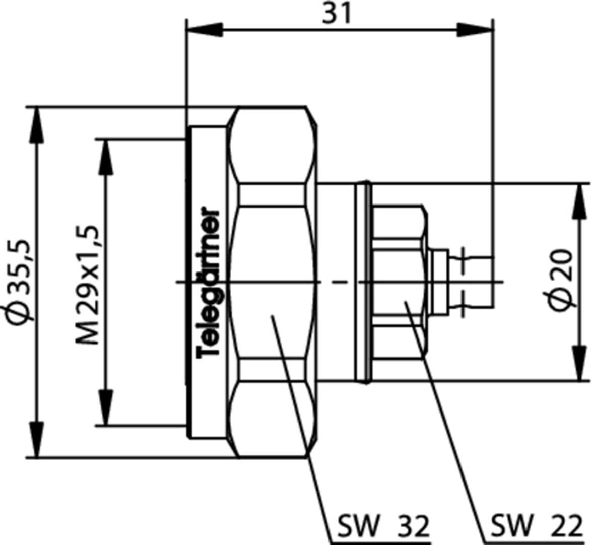 Telegärtner 100024421 100024421 7-16-DIN-Steckverbinder Stecker, gerade 50Ω 1St.