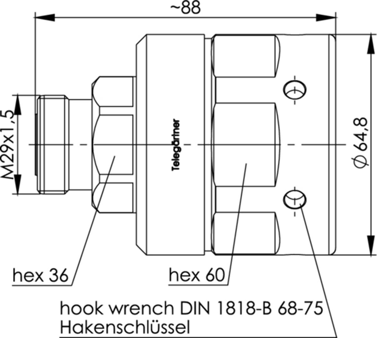Telegärtner 100024505 100024505 7-16-DIN-Steckverbinder Buchse, gerade 50Ω 1St.