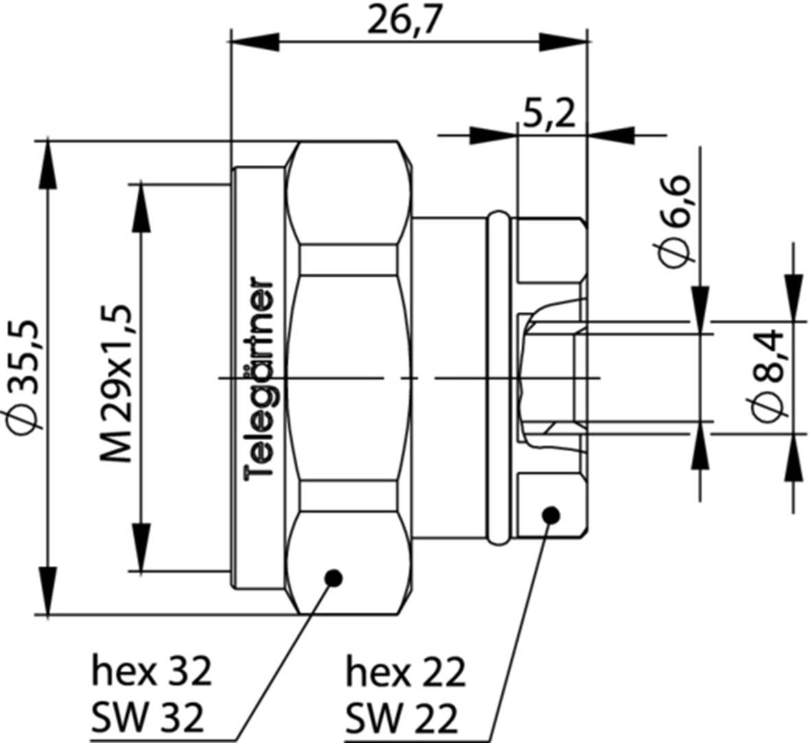 Telegärtner 100024412 100024412 7-16-DIN-Steckverbinder Stecker, gerade 50Ω 1St.