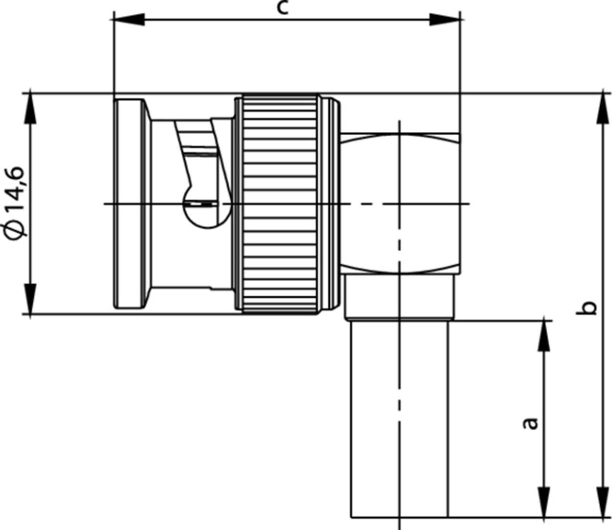 Telegärtner 100023456 100023456 BNC-Steckverbinder Stecker, gewinkelt 75Ω 1St.