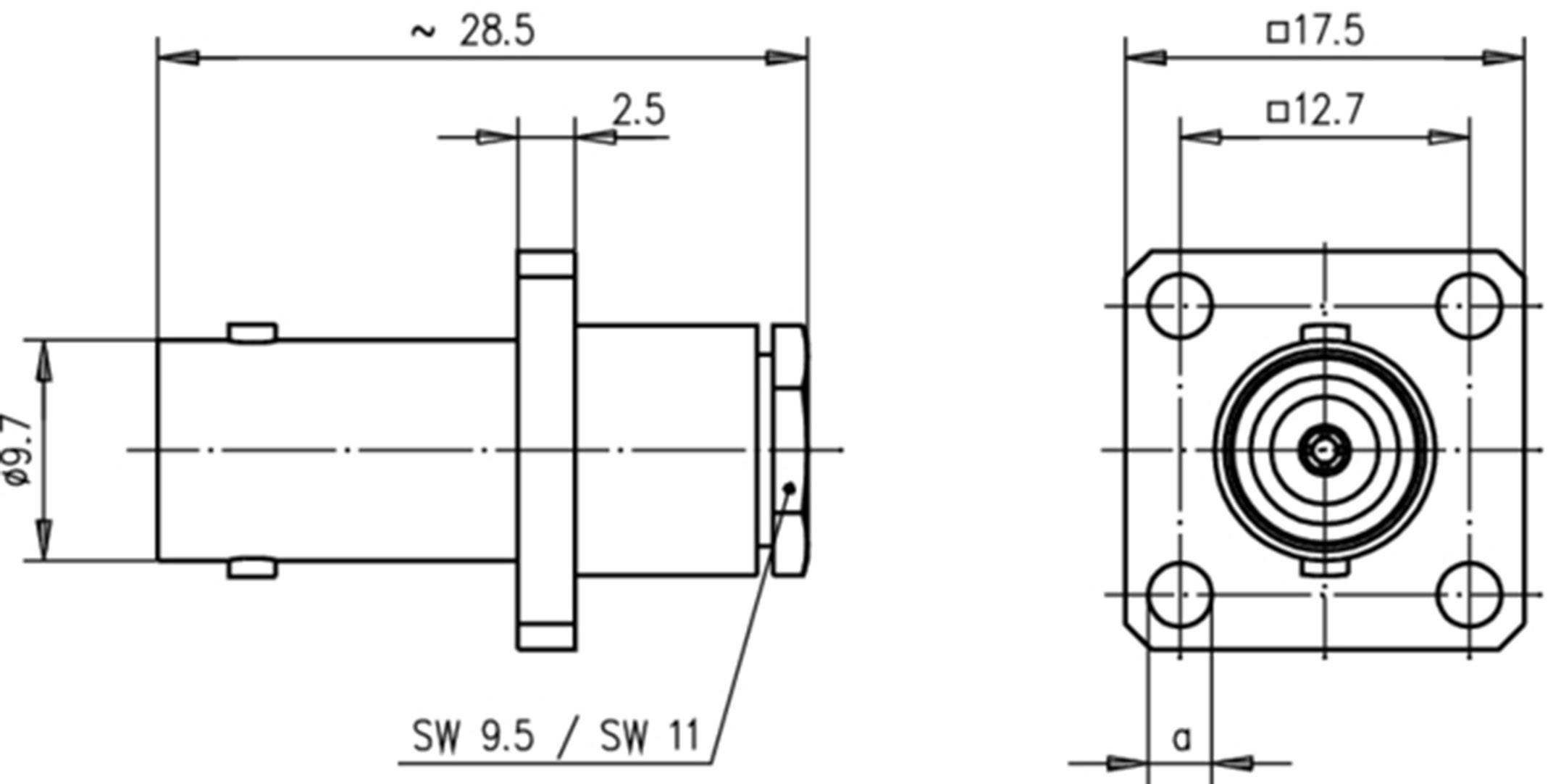 Telegärtner 100023401 100023401 BNC-Steckverbinder Buchse, Einbau 50Ω 1St.