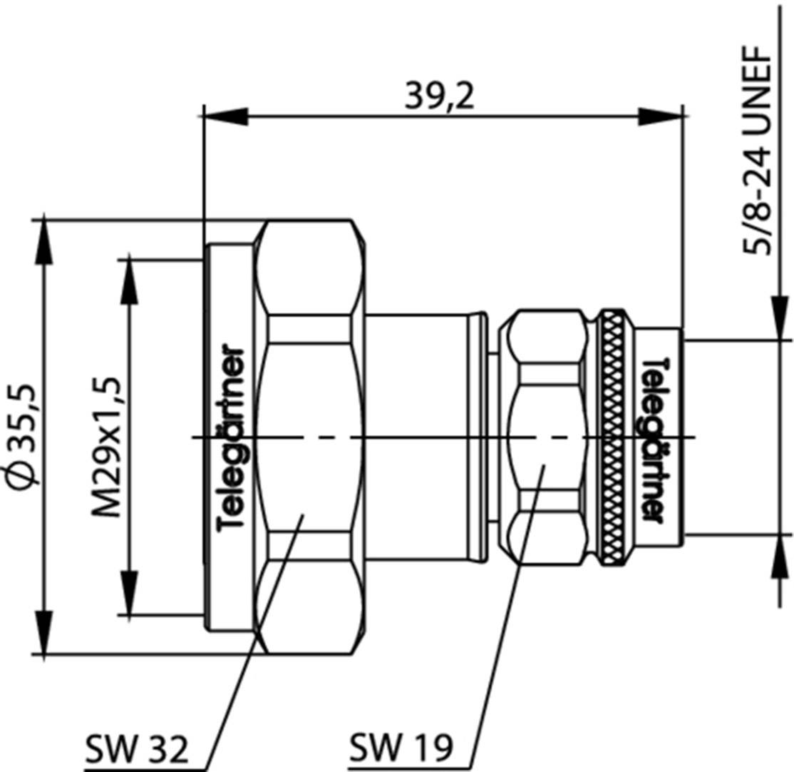 Telegärtner J01122C0009 J01122C0009 Koax-Adapter 7-16-DIN-Stecker - N-Stecker