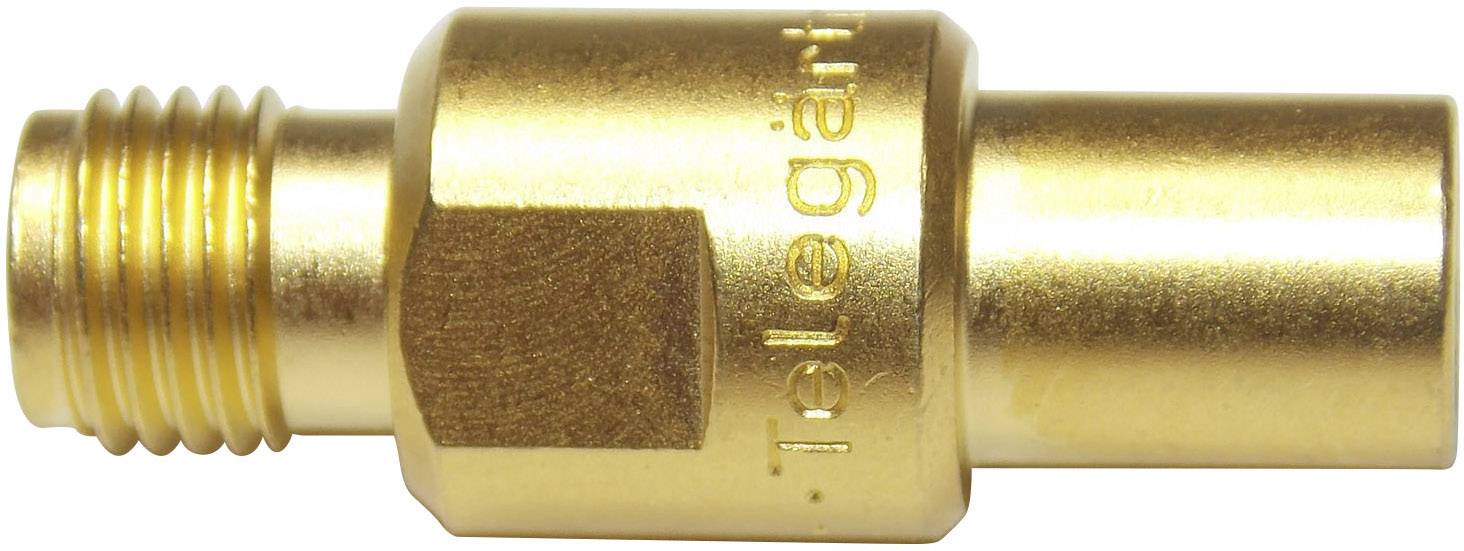 Goldener Adapter mit Gewinde und der Aufschrift 'Telegärtner'.