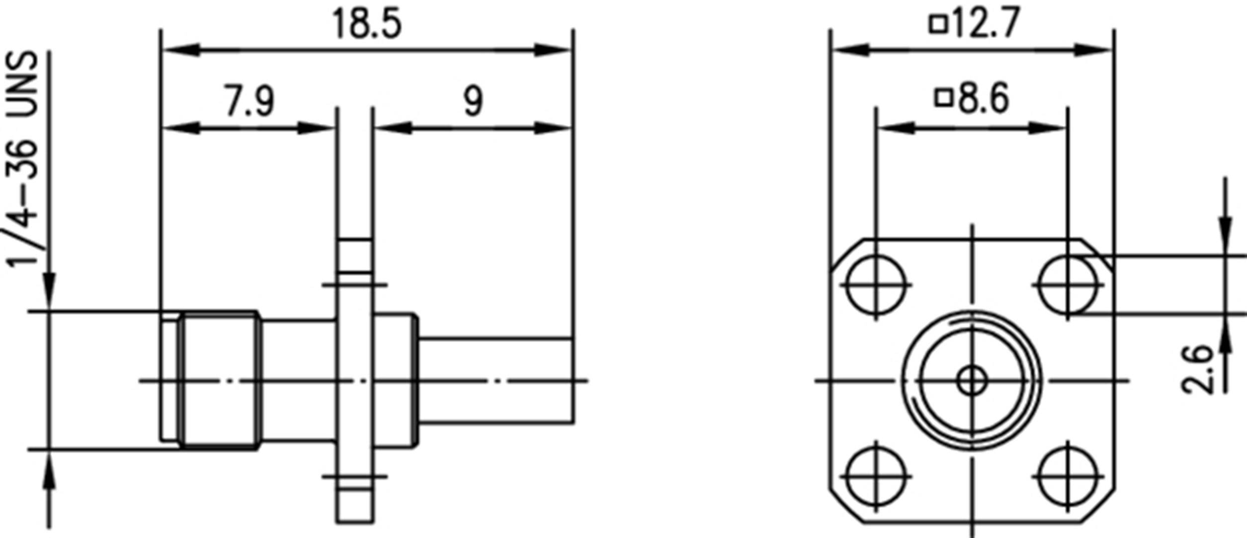 Telegärtner 100024721 100024721 SMA-Steckverbinder Flanschbuchse 50Ω 1St.