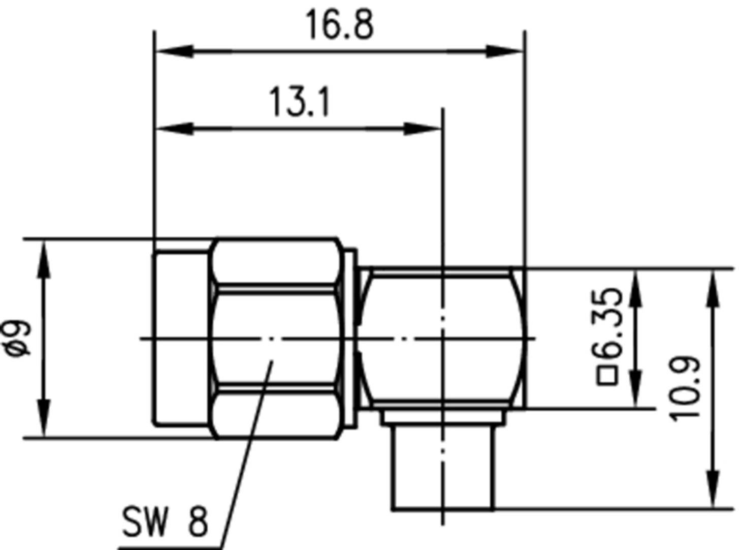 Telegärtner 100024623 100024623 SMA-Steckverbinder Stecker, gewinkelt 50Ω 1St.