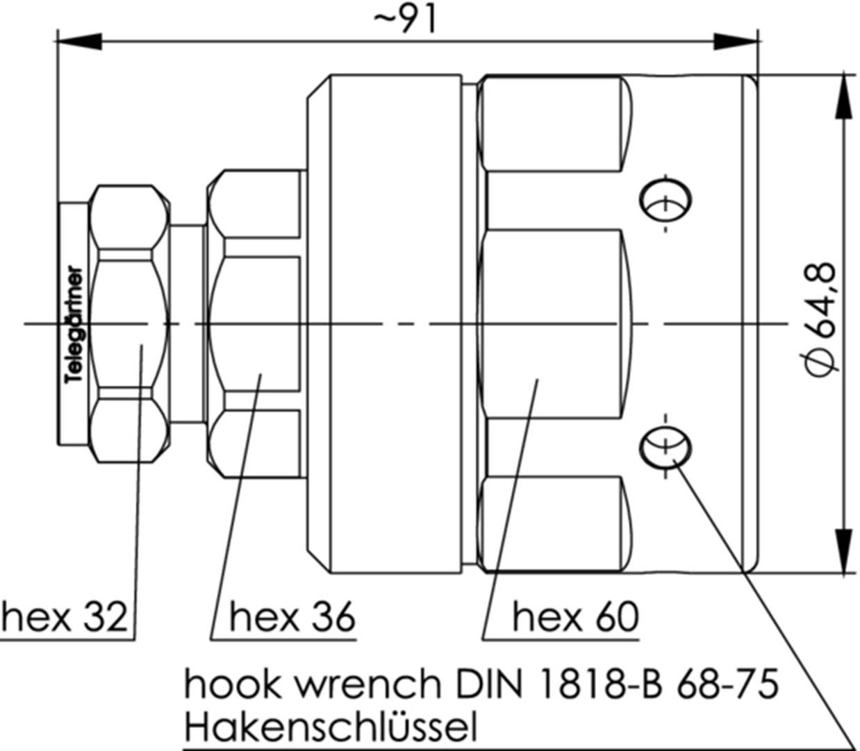 Telegärtner 100024439 100024439 7-16-DIN-Steckverbinder Stecker, gerade 50Ω 1St.
