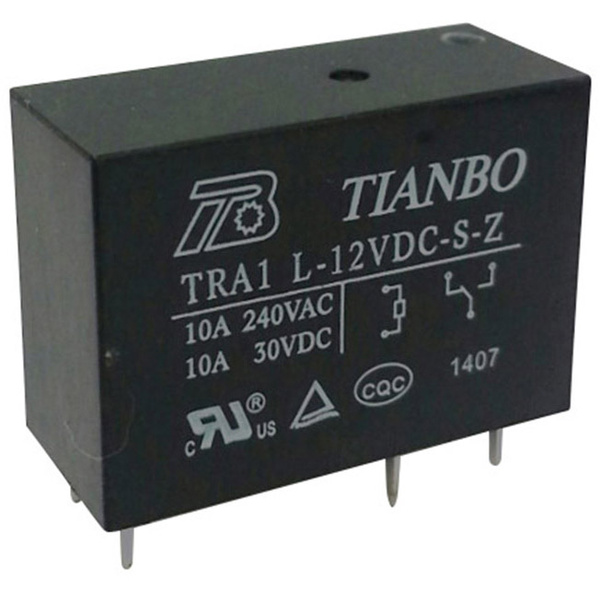 Tianbo Electronics TRA1 L-12VDC-S-Z Printrelais 12 V/DC 12A 1 Wechsler