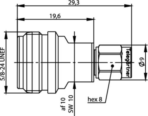 Telegärtner 100024221 100024221 Koax-Adapter N-Stecker - SMA-Stecker 1 St.