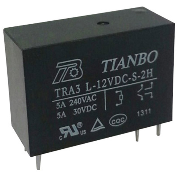 Tianbo Electronics TRA3 L-12VDC-S-2H Printrelais 12 V/DC 8A 2 Schließer