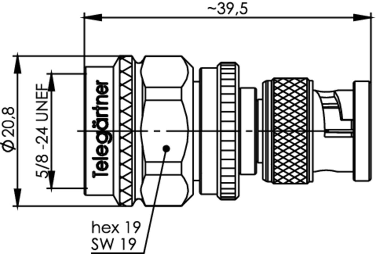 Telegärtner 100023656 100023656 Koax-Adapter BNC-Stecker - N-Stecker 1St.