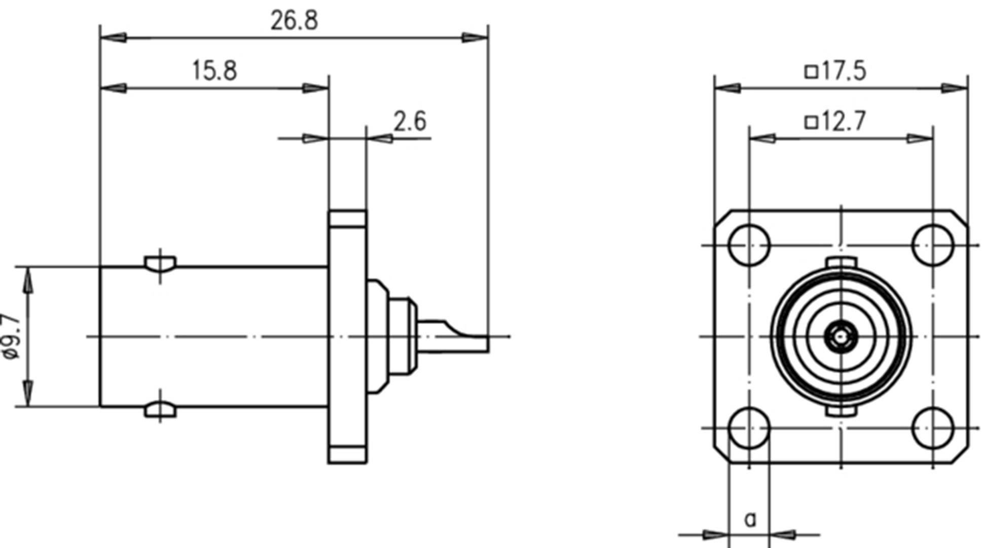Telegärtner 100023398 100023398 BNC-Steckverbinder Flanschbuchse 50Ω 1St.