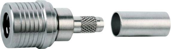 Ein Metalladapter mit Rillen links und einem zylindrischen Anschlussstück neben einem separaten, passenden Metallzylinder rechts.