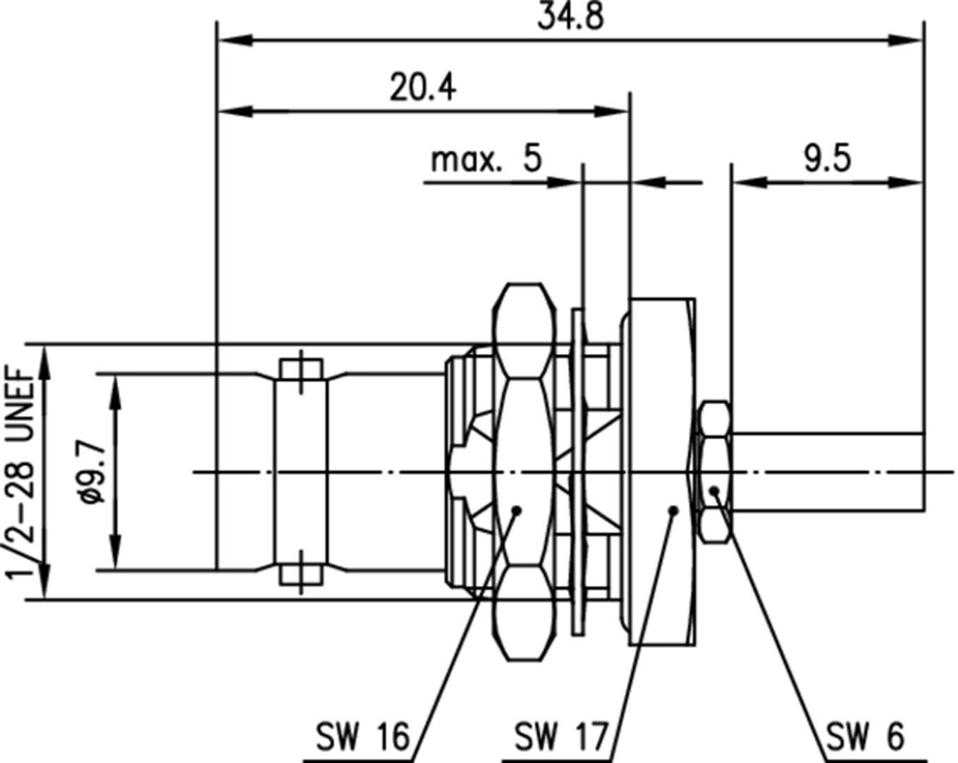 Telegärtner 100023433 100023433 BNC-Steckverbinder Buchse, Einbau 50Ω 1St.