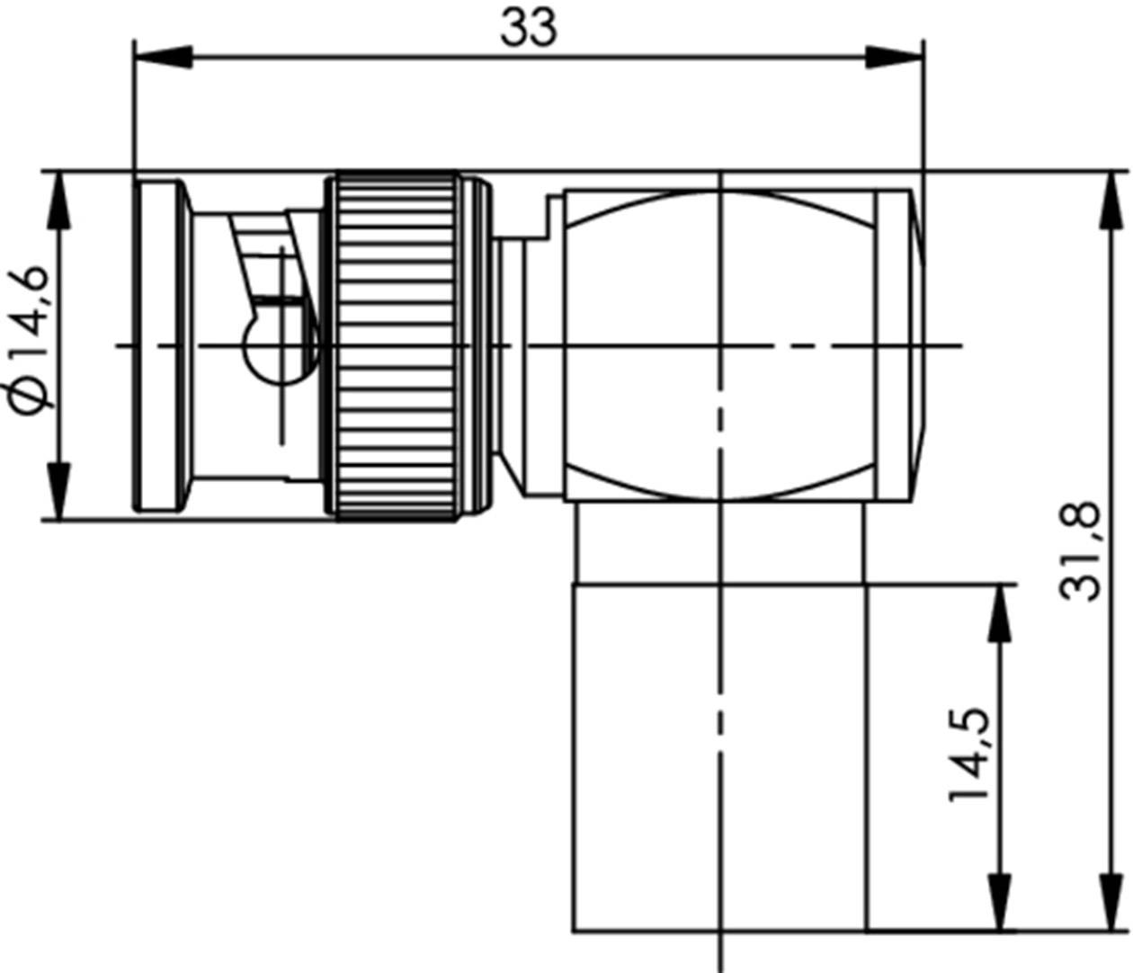 Telegärtner 100023325 100023325 BNC-Steckverbinder Stecker, gewinkelt 50Ω 1St.