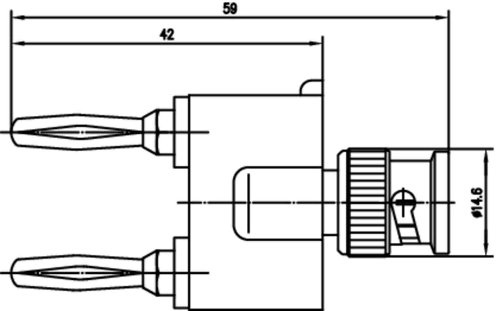 Telegärtner 100023663 Messadapter BNC-Stecker - Lamellenstecker 4 mm, Lamellenstecker 4mm Schwarz, Silber