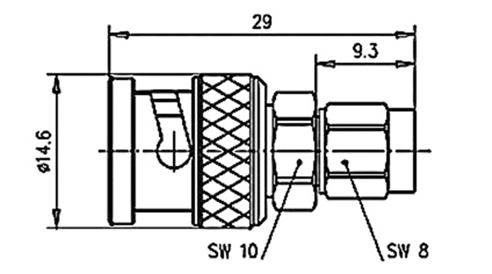 Telegärtner 100023638 100023638 Koax-Adapter BNC-Stecker - SMA-Stecker 1St.