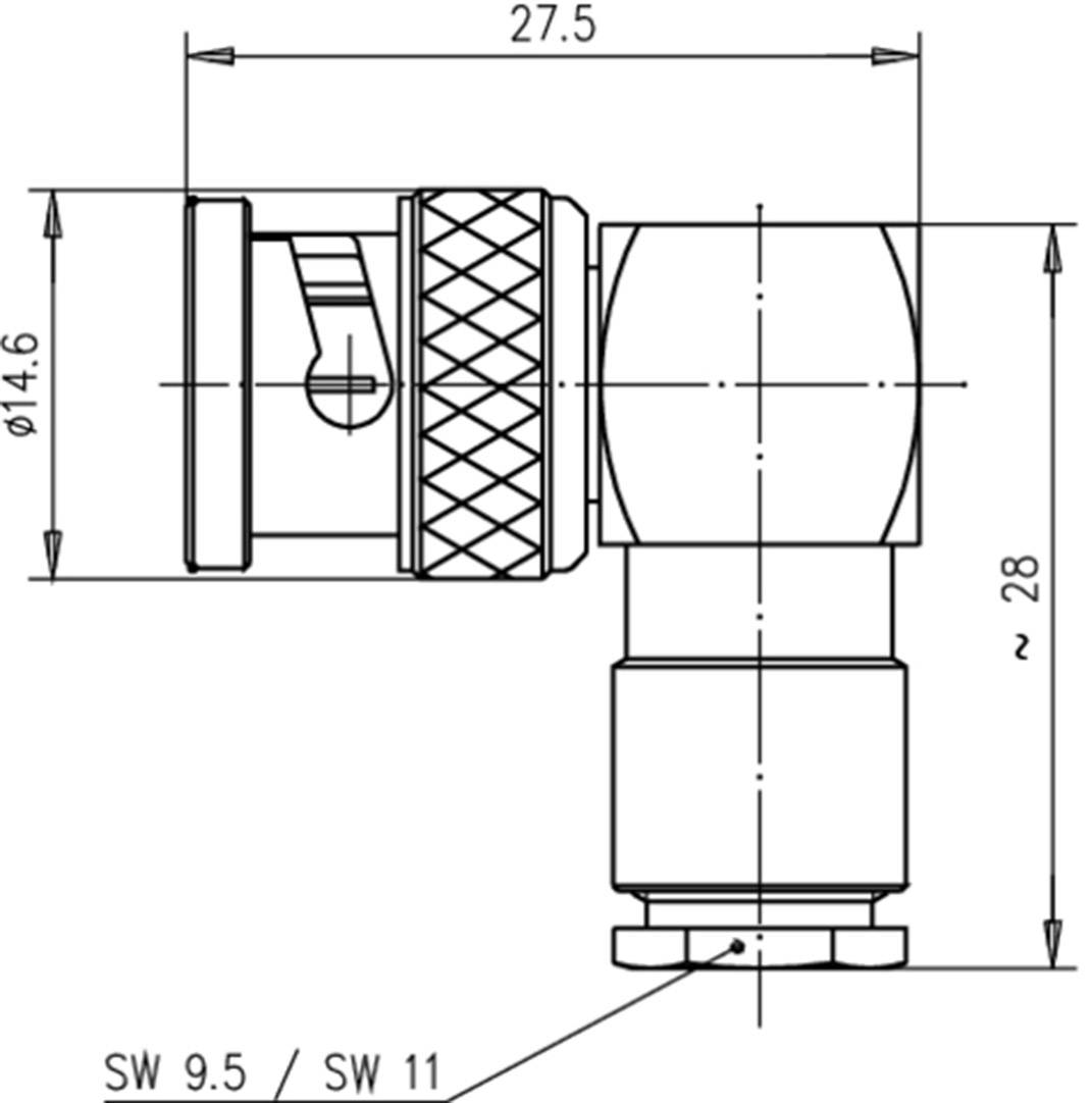 Telegärtner 100023501 100023501 BNC-Steckverbinder Stecker, gewinkelt 75Ω 1St.