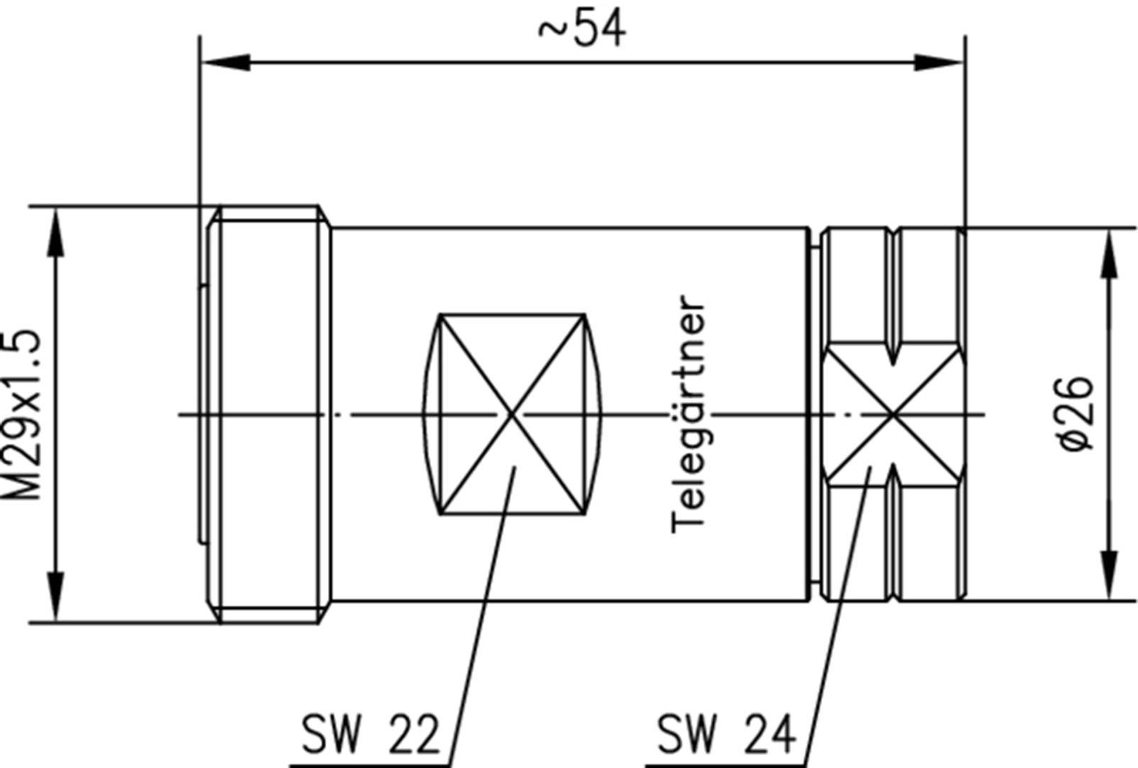 Telegärtner 100024481 100024481 7-16-DIN-Steckverbinder Buchse, gerade 50Ω 1St.